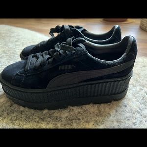 Puma Fenty Platform Sneakers in Black Velvet size 8W